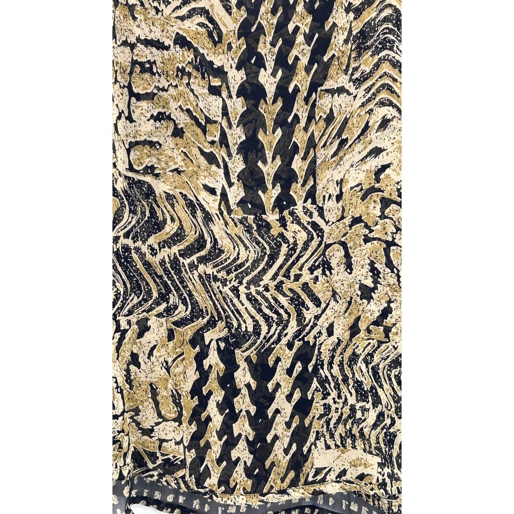 Nefertiti Collection Sheer Animal Print Blouse Small Oversized Boho Top Earthy - Picture 4 of 9